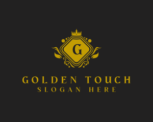 Gold Crown Shield  logo design