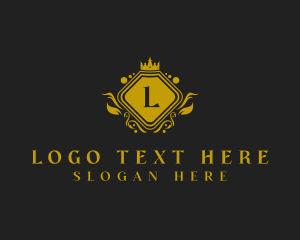 Gold - Gold Crown Shield logo design