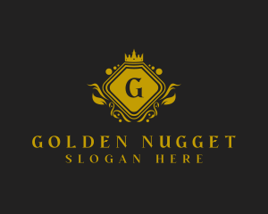 Gold Crown Shield  logo design