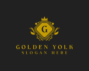 Gold Crown Shield  logo design