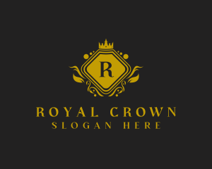 Gold Crown Shield  logo design