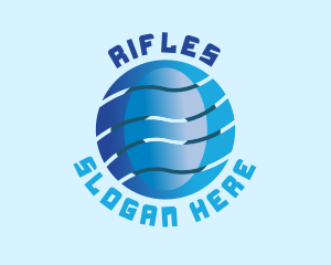 International - Modern Wave Technology Globe logo design