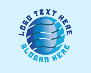 Modern Wave Technology Globe Logo