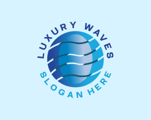 Wave Technology Globe logo design