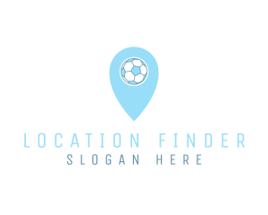 Soccer Location Pin logo design