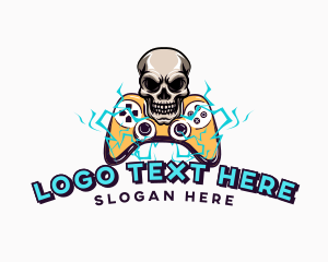 Character - Skull Console Gaming Controller logo design