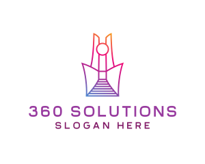 Geometric Tower Structure logo design