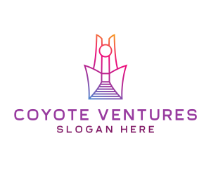 Geometric Tower Structure logo design