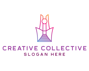 Geometric Tower Structure logo design