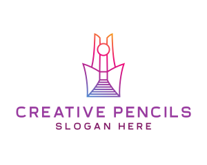 Geometric Tower Structure logo design