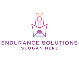 Geometric Tower Structure logo design