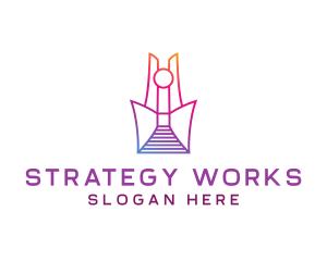 Geometric Tower Structure logo design