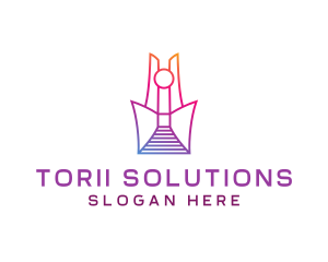 Geometric Tower Structure logo design