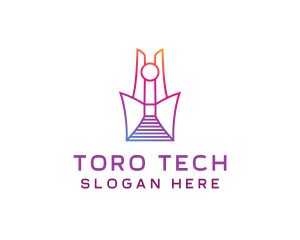 Geometric Tower Structure logo design