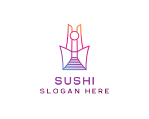 Geometric Tower Structure logo design