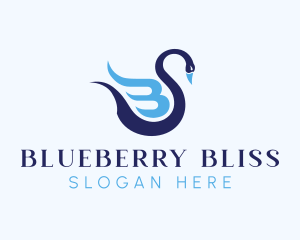 Blue Swan Letter B logo design