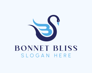 Blue Swan Letter B logo design