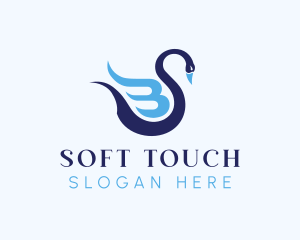 Soft - Blue Swan Letter B logo design