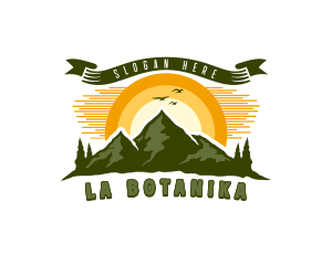 Hiker - Mountain Summit Adventure logo design