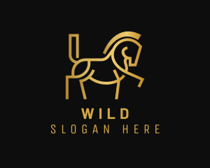 Gold Gradient Horse Logo