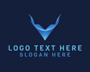 Online Streaming - Web Hosting Letter V Tech logo design