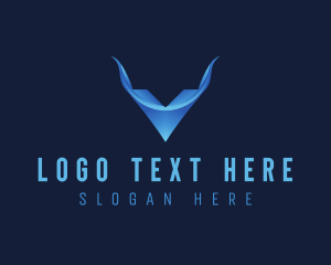 Web - Web Hosting Letter V Tech logo design