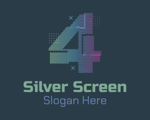 Modern Glitch Number 4 Logo