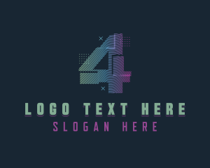 Gaming - Modern Glitch Number 4 logo design