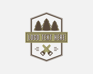 Craft - Handsaw Tree Lumberjack logo design