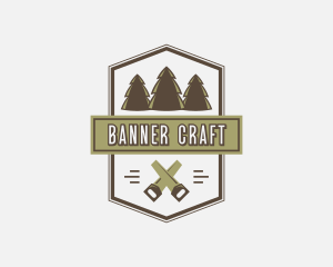 Handsaw Tree Lumberjack logo design