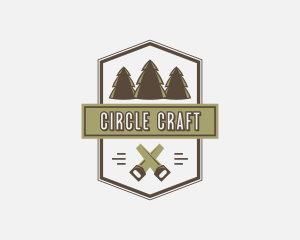 Handsaw Tree Lumberjack logo design