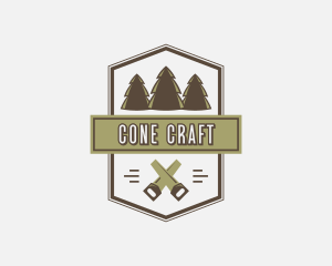 Handsaw Tree Lumberjack logo design