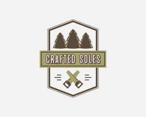 Handsaw Tree Lumberjack logo design