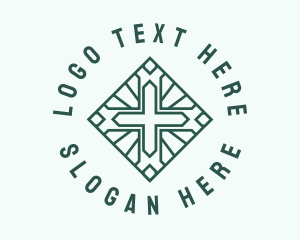 Green Religion Cross Logo