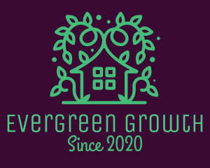 Growing - Magical Green Garden House logo design