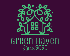 Magical Green Garden House logo design