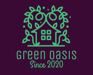 Magical Green Garden House logo design