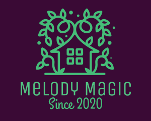 Magical Green Garden House logo design