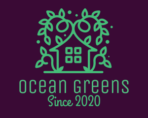 Magical Green Garden House logo design