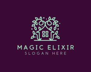 Magical Green Garden House logo design