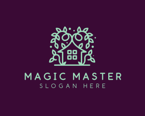 Magical Green Garden House logo design