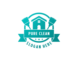 House Broom Cleaning logo design