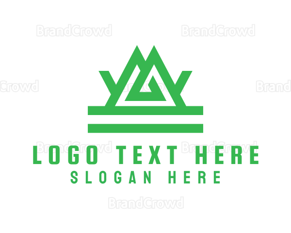 Green Tribal Mountain Logo