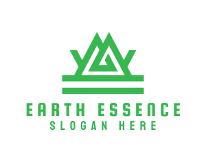 Geology - Green Tribal Mountain logo design