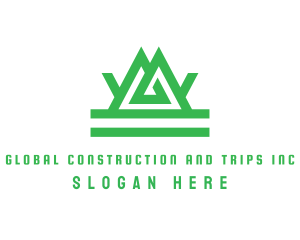 Peak - Green Tribal Mountain logo design