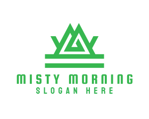 Green Tribal Mountain logo design