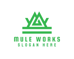 Green Tribal Mountain logo design