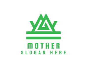 Green Tribal Mountain logo design