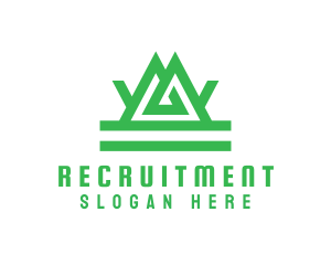 Recreation - Green Tribal Mountain logo design