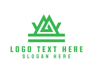 Volcano - Green Tribal Mountain logo design